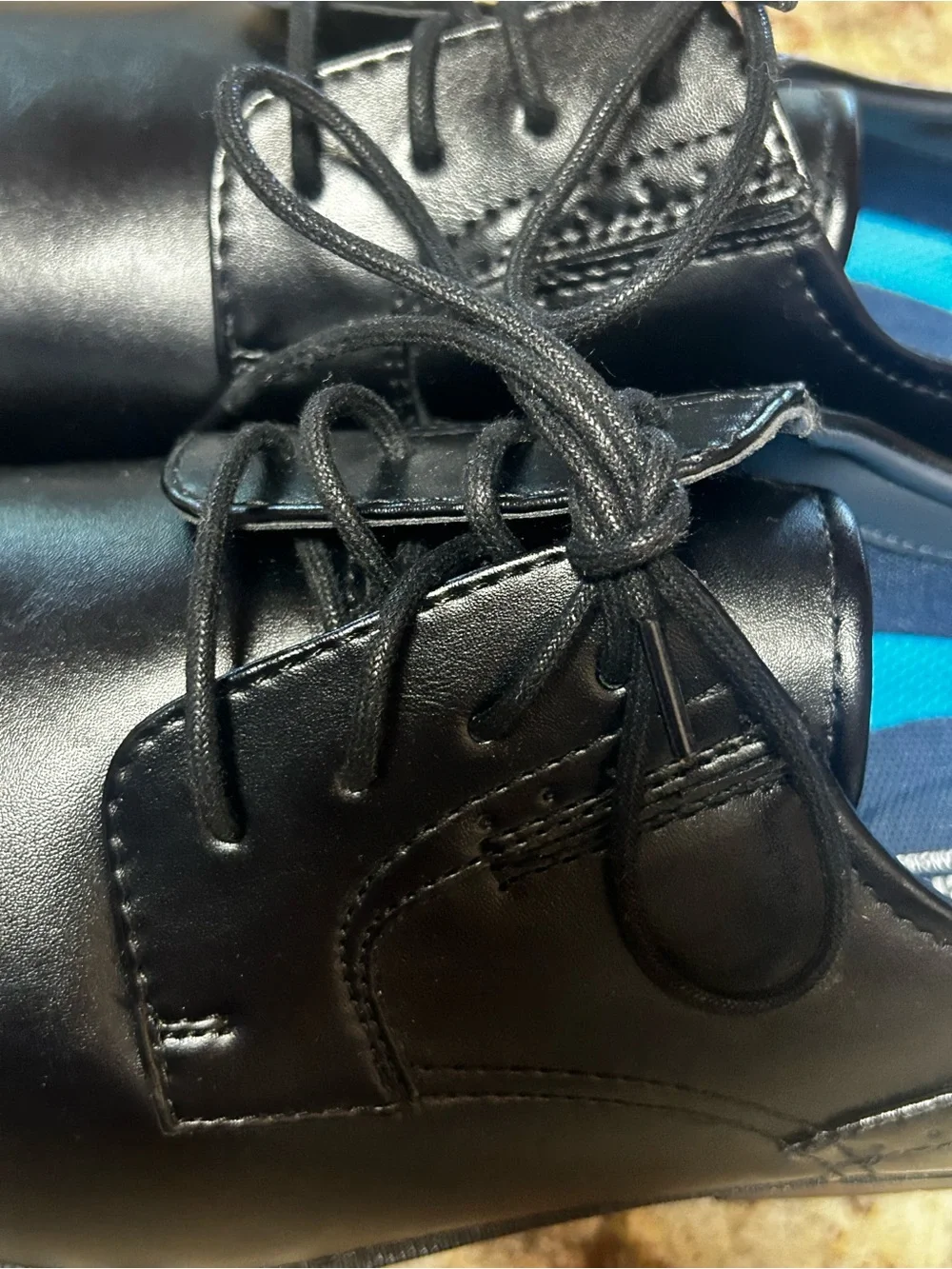 NEW Dockers Supreme Comfort Men’s 11 Black Faux Leather Lace-Up Oxfords Shoes